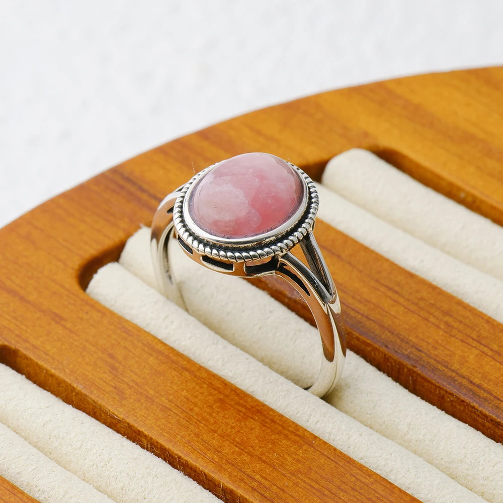 Pink Gemstone Silver Ring