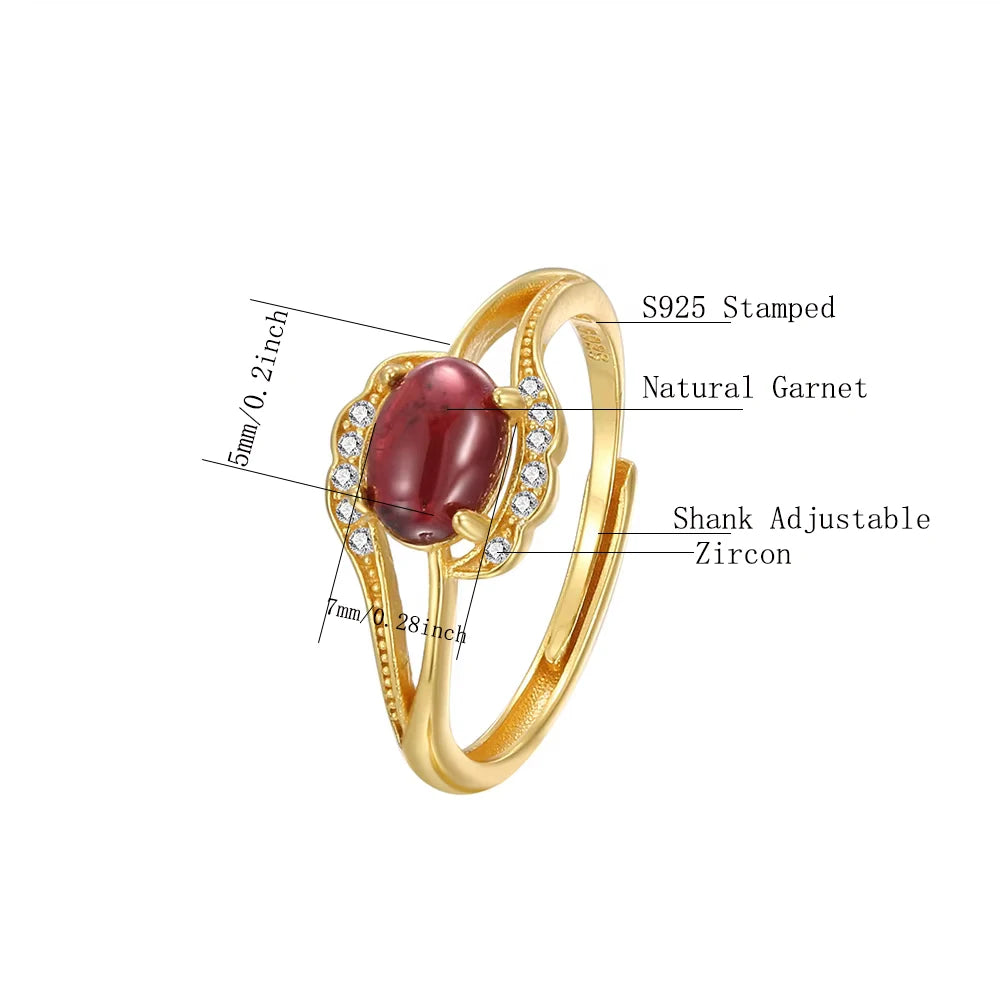 Boho Garnet Ring