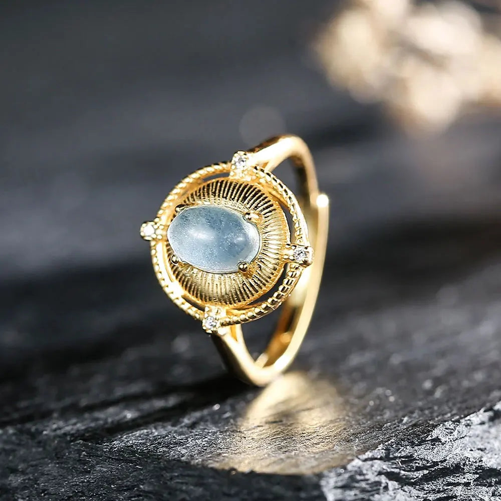 Aquamarine Silver Rings