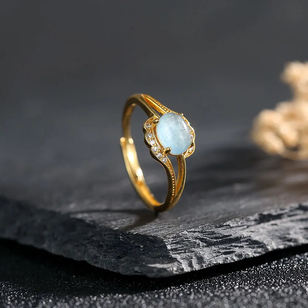 Aquamarine Silver Rings