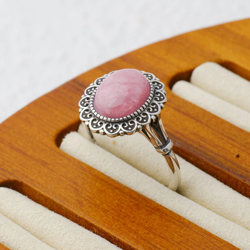 Pink Gemstone Silver Ring