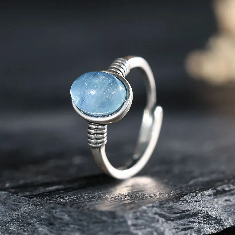 Aquamarine Silver Rings
