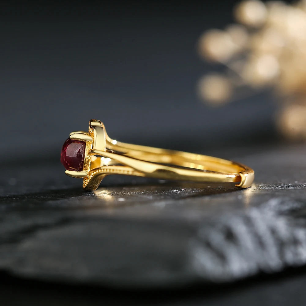 Boho Garnet Ring