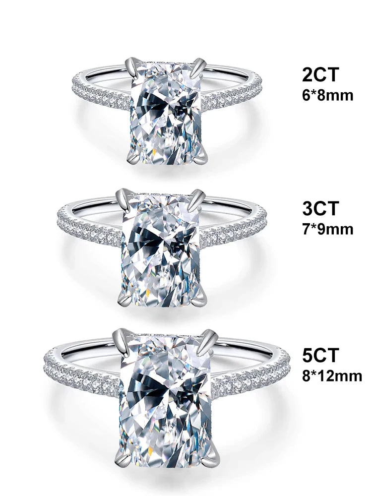 Rectangle Zircon Silver Ring