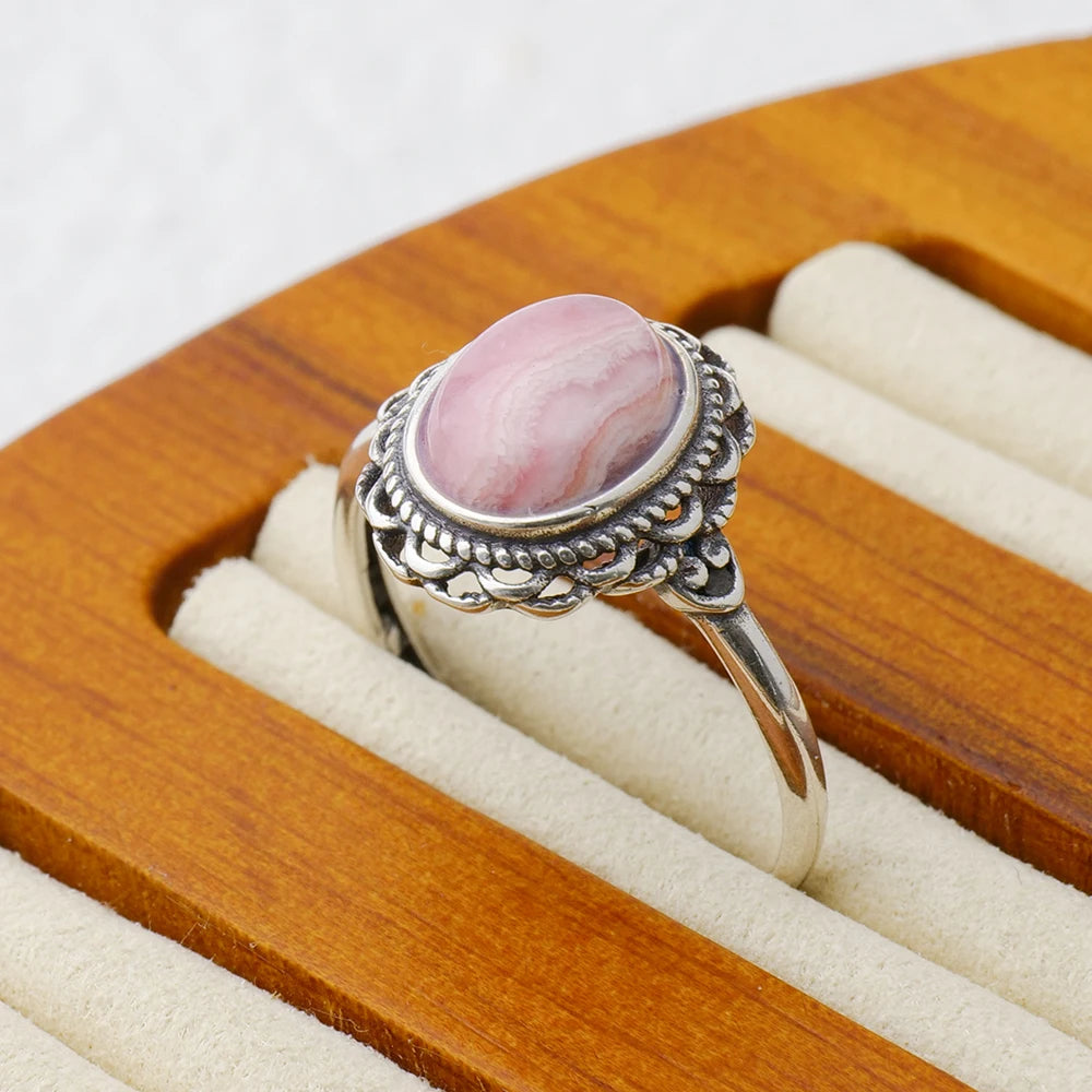 Pink Gemstone Silver Ring