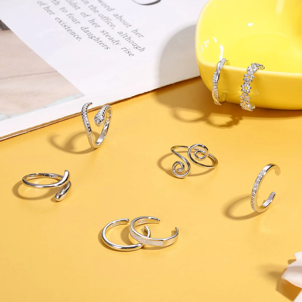 Fan silver Rings