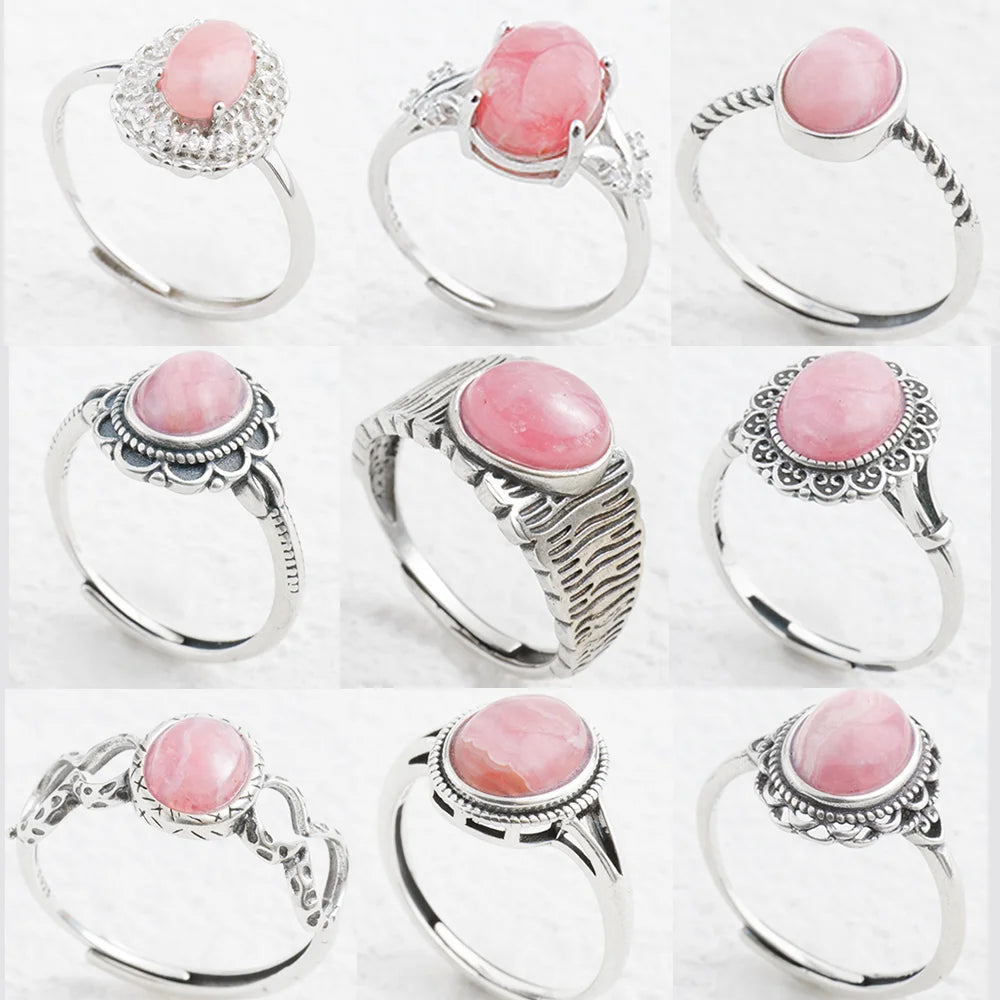 Pink Gemstone Silver Ring