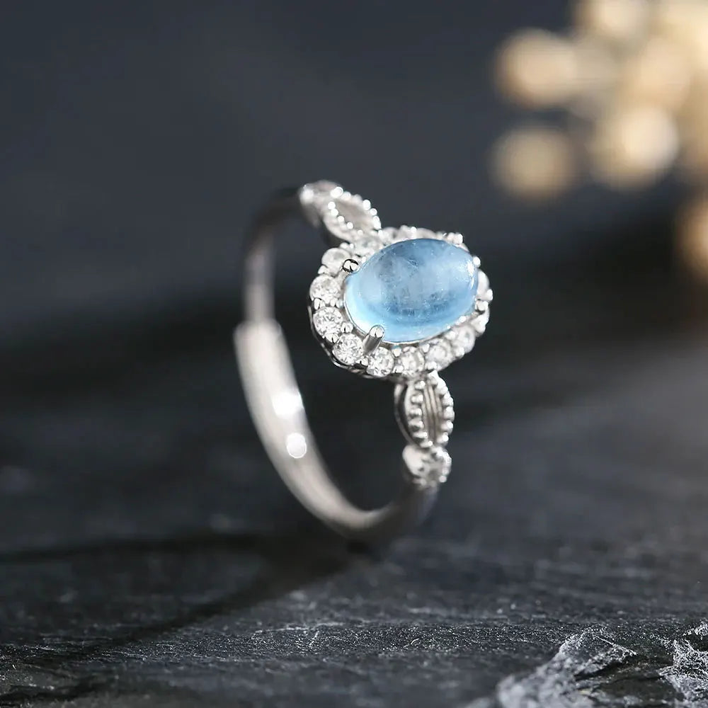 Aquamarine Silver Rings