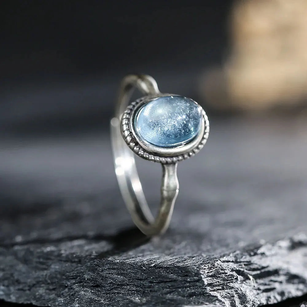 Aquamarine Silver Rings