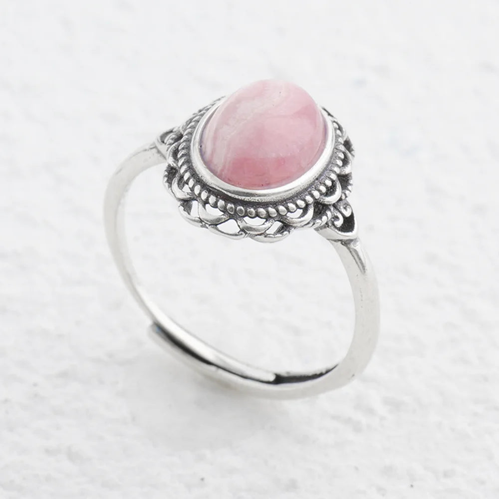 Pink Gemstone Silver Ring