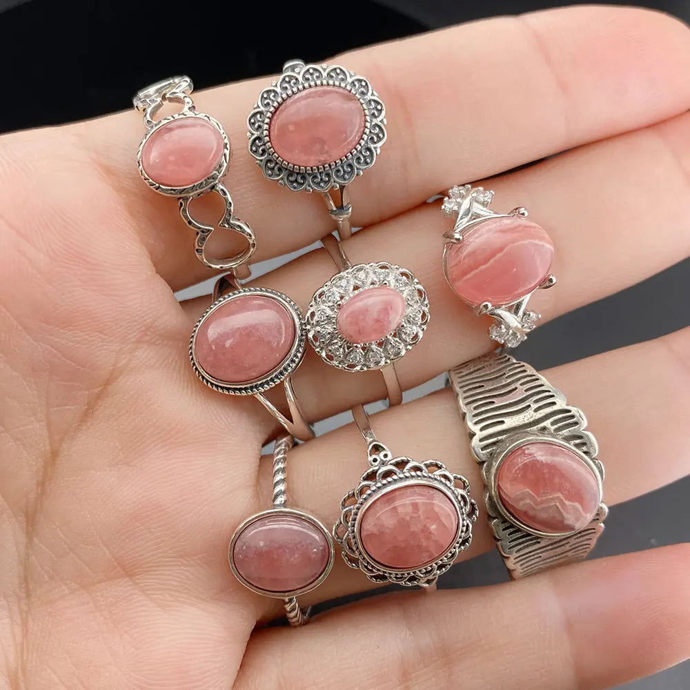 Pink Gemstone Silver Ring