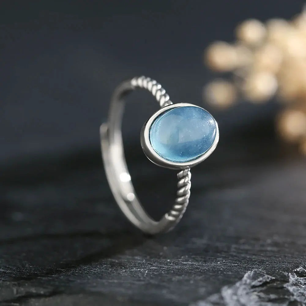 Aquamarine Silver Rings