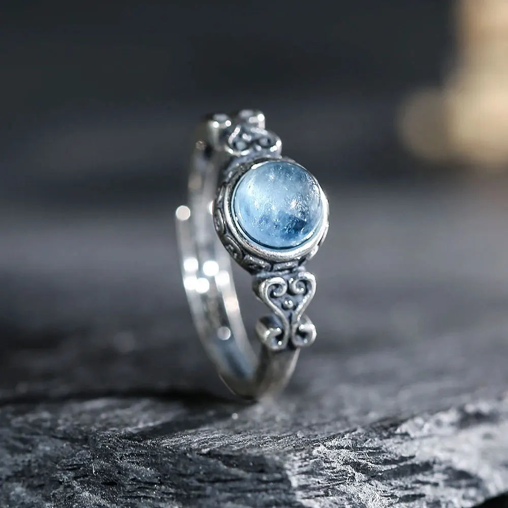 Aquamarine Silver Rings