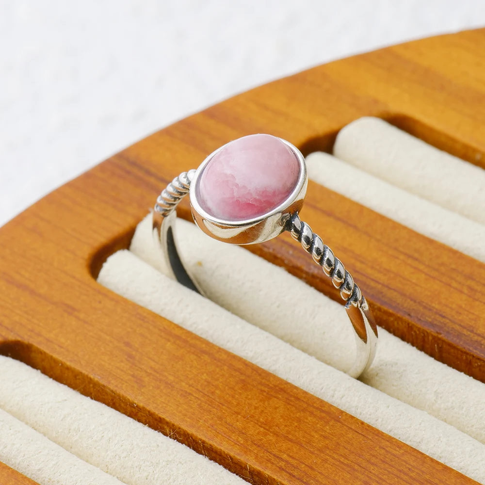 Pink Gemstone Silver Ring