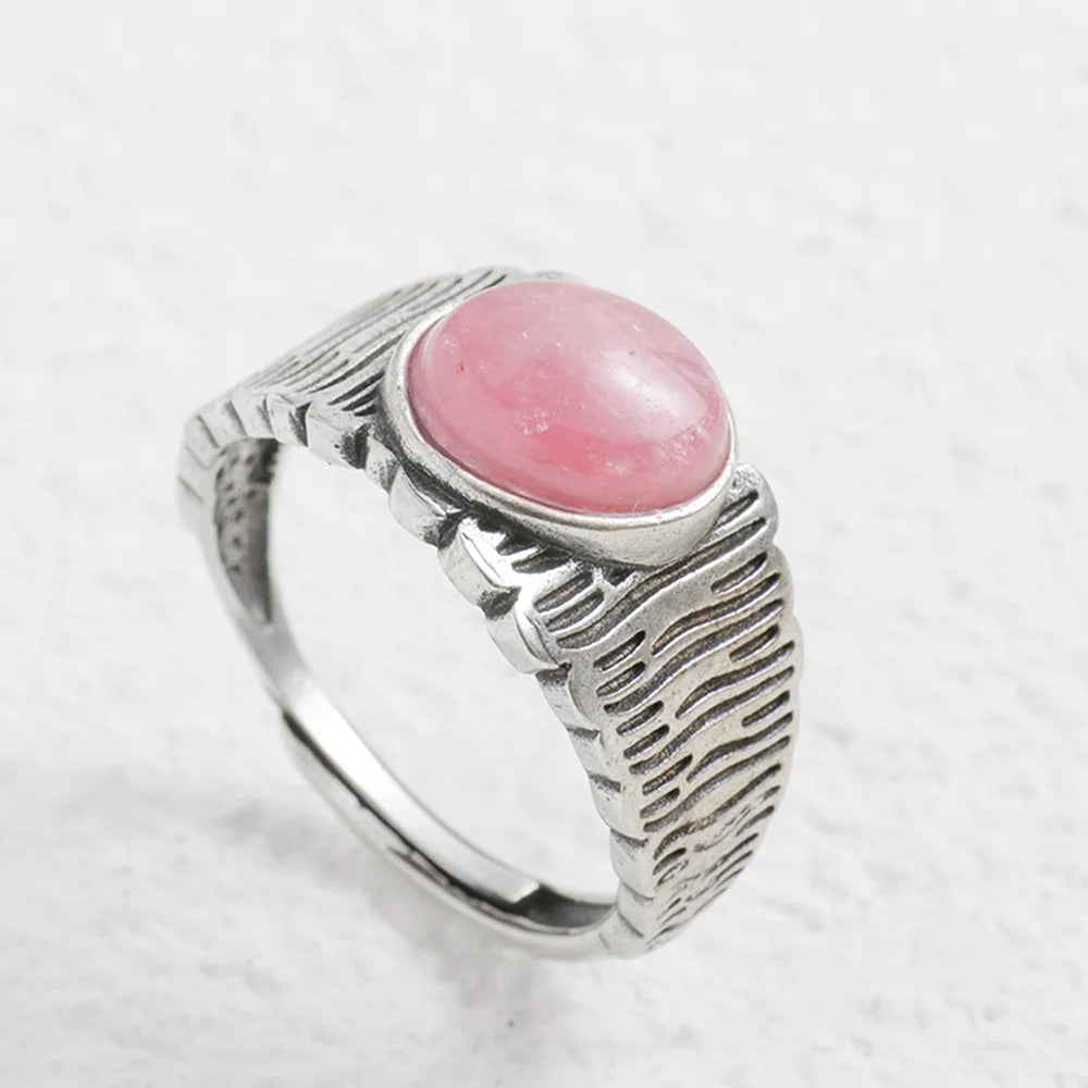Pink Gemstone Silver Ring