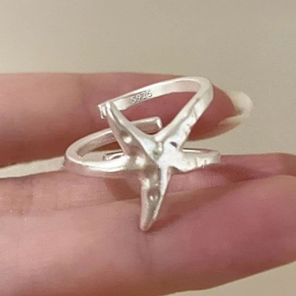 Sterling Blue Star Ring